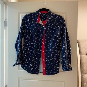 Nautical gold button top